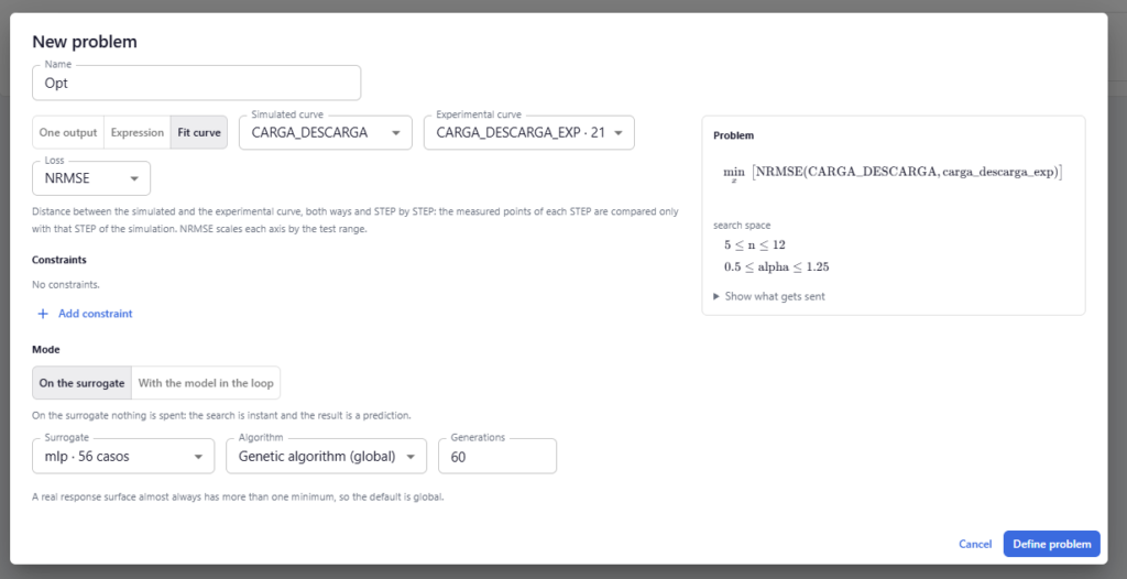 Optimización por ajuste de curva